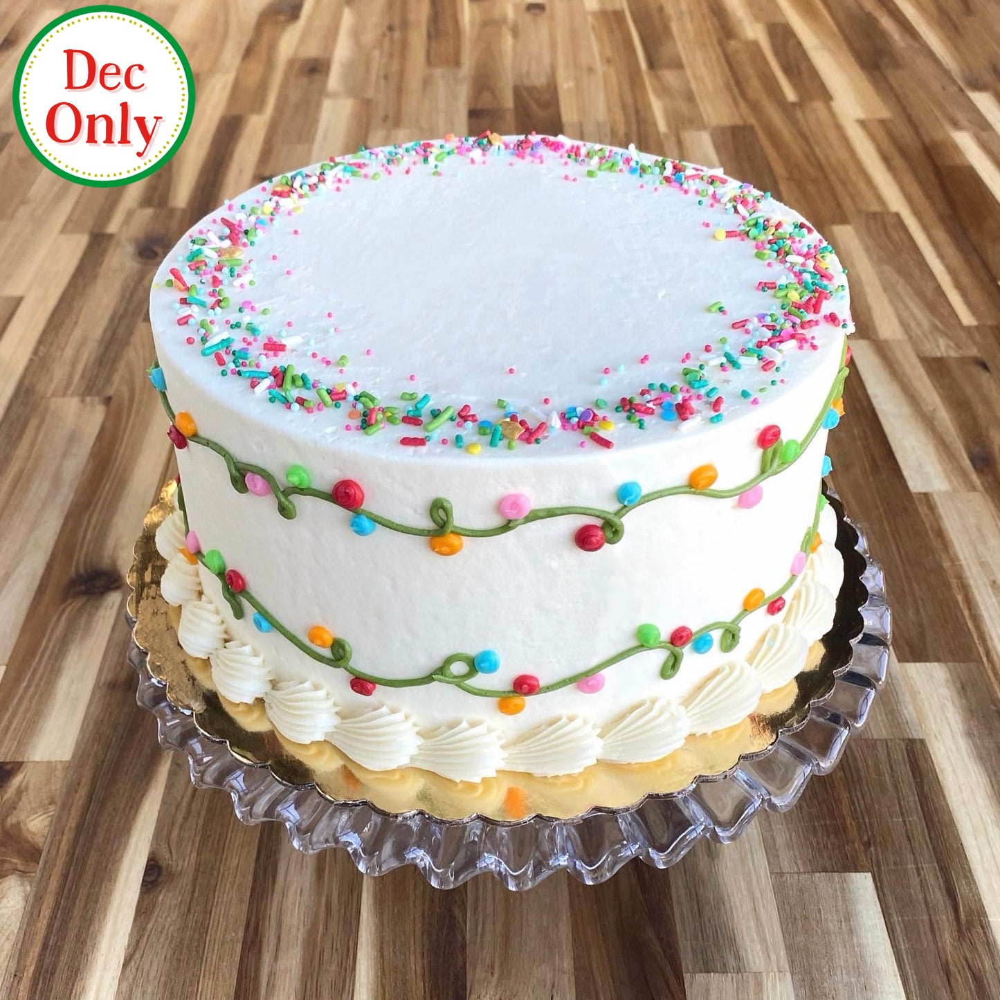 Deck the Halls Decorated Cake (Dec Only)