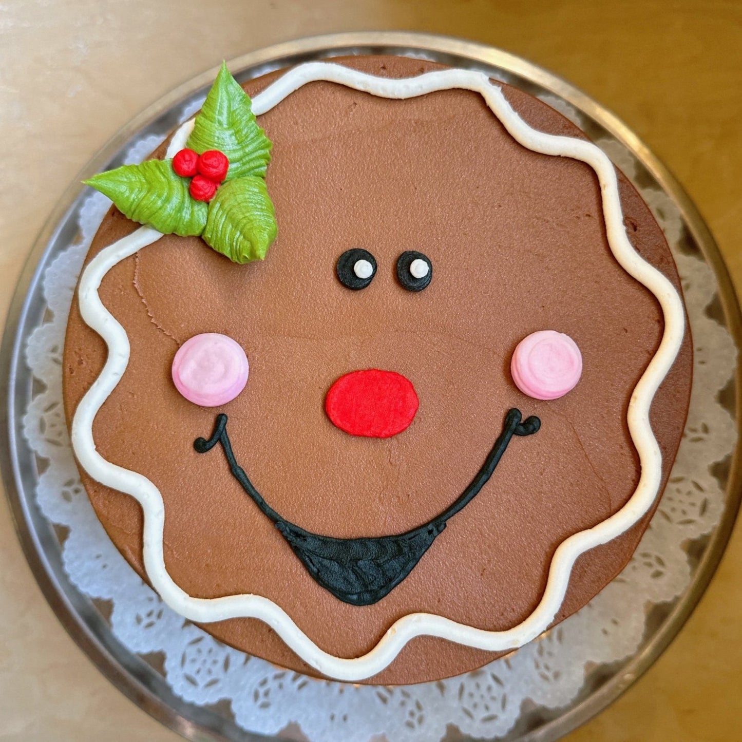 Happy Holly Decorated Cake (Dec Only)
