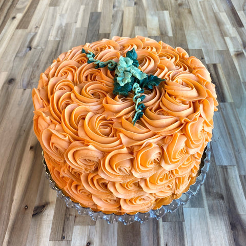 Pumpkin Rosette- Decorated Cake